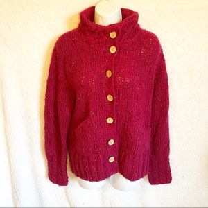 Aran Market  Sweater 100% Wool Cardigan